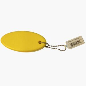 Yellow Floating Keychain With Ball Chain Attachment Oval Foam Design For Boaters